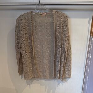 Elegant Cream Open-Front Sweater